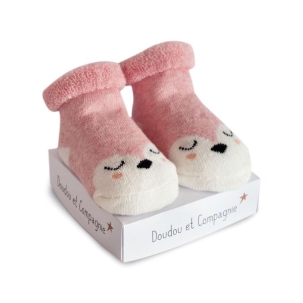 DC3706-02 - Chaussette de naissance petites bouilles - Rose - 1