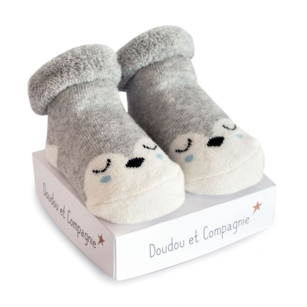 DC3706-04 - Chaussette de naissance petites bouilles - Grise - 1