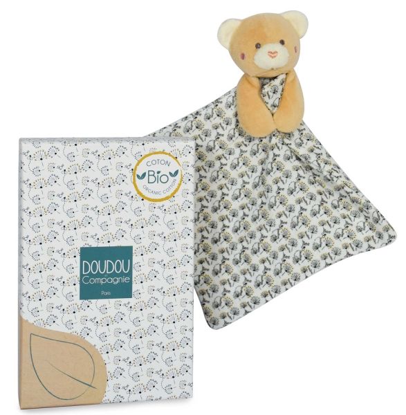 DC3840-03 - L'OURS BIO - Doudou bébé Fleuri Bleu - 1