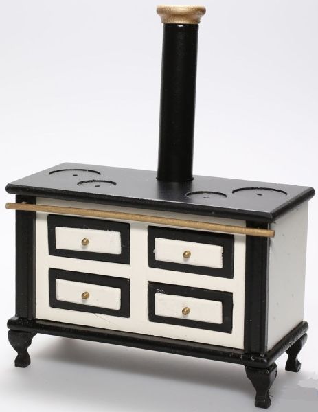 DELVIC078 - Cuisinière miniature pour maison de poupée dimension L10,7 x P5 x H13,8 cm - 1