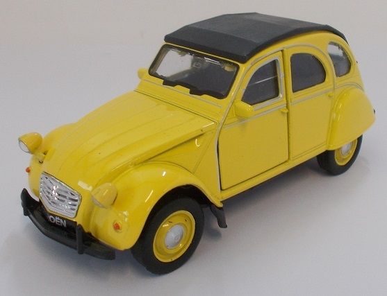 WEL2CVSANSBOITEC - CITROEN 2CV jaune modèle à friction vendue sans boite - 1