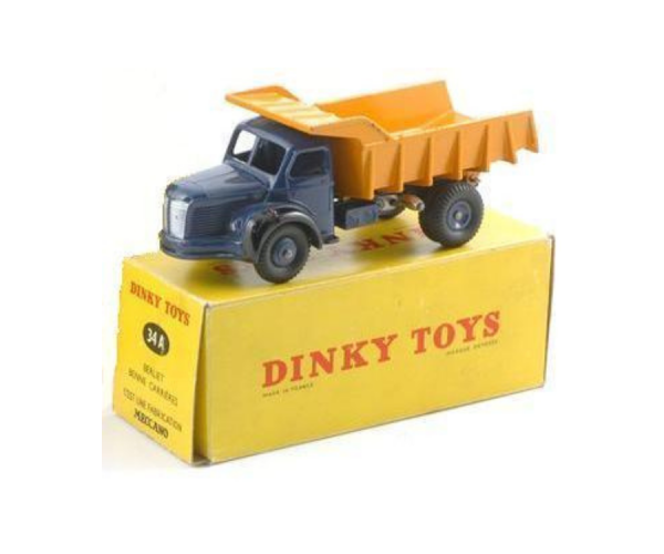 DIN34A - BERLIET 4x2 porteur Benne Bleu et jaune – Édition ATLAS - 1