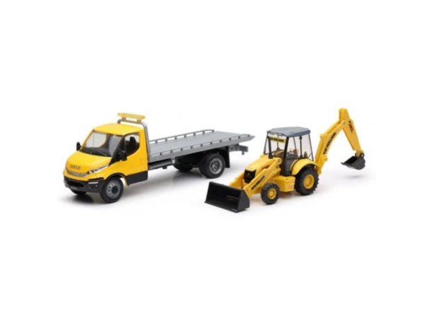 NEW16193A - Camion porte véhicule IVECO avec tractopelle B110C NEW HOLLAND - 1