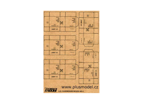 PLS009 - 5 cartons miniatures de l'US army à assembler pour diorama dimensions d'un carton 2 x 2 x 1cm - 1