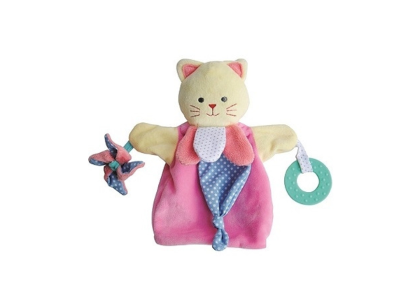 DC3005CHAT - Marionnette Chat rose 30 cm - 1