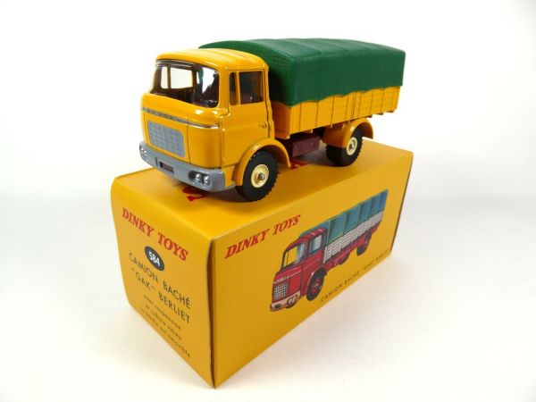 DIN584 - BERLIET GAK 4x2 porteur bâché jaune et vert - 1