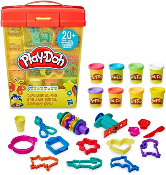 HASE9099 - Super boite d'accessoire avec 8 pots de PLAY-DOH - 1