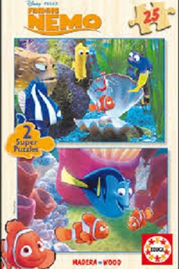 EDU12160 - 2 Puzzles 25 pièces LE MONDE DE NEMO 26 x 18 cm - 1