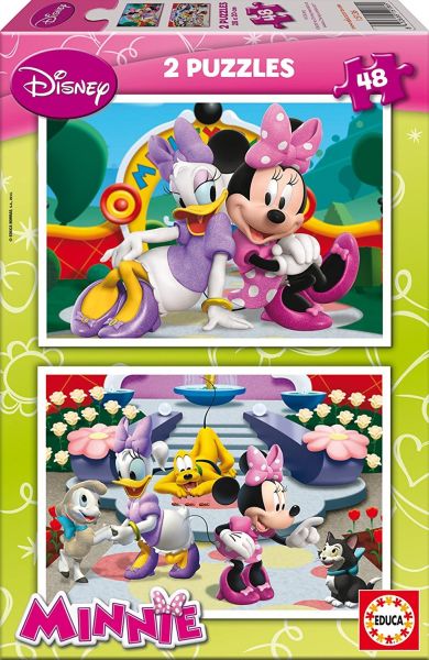 EDU15136 - 2 Puzzles 48 Pièces DISNEY - Minnie avec ses amis - 1