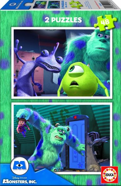 EDU15606 - 2 Puzzles 48 pièces MONSTRES ACADEMY 28 x 20 cm - 1