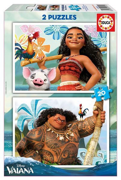 EDU16951 - 2 Puzzles 20 pièces VAIANA 28 x 20 cm - 1