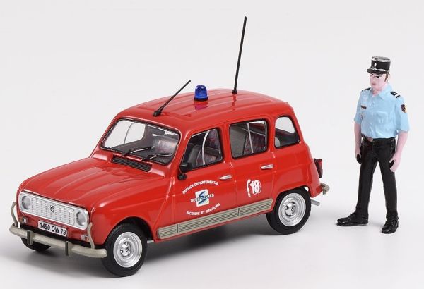 ELI101603 - RENAULT 4L SDIS 79 pompier des Deux Sevres avec figurine incluse - 1
