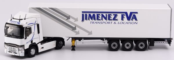 ELI116196 - RENAULT T 4X2 avec semi caisse rigide 3 essieux transport JIMENEZ - 1