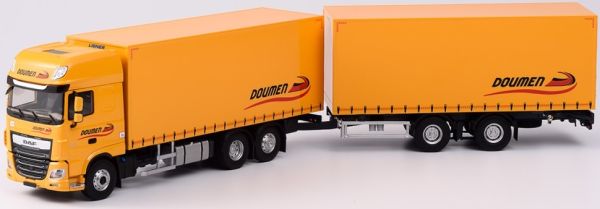 ELI116402 - DAF XF Euro 6 2017 porteur baché 6x2 et remorque Transports DOUMEN - 1