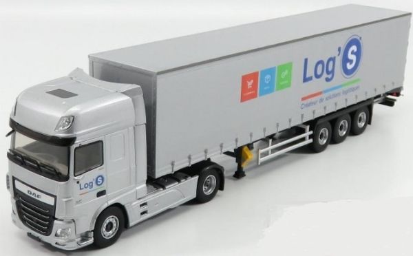 ELI116440 - DAF XF Euro 6 480 4x2 et remorque bachée TAUTLINER transport Log's Gris - 1