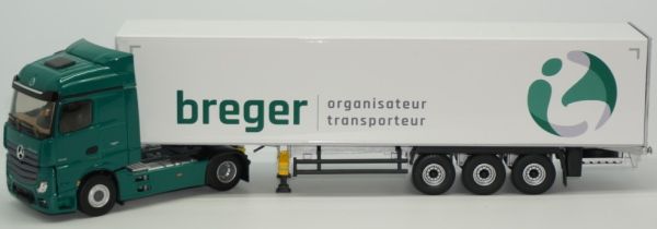 ELI116468 - MERCEDES BENZ Actros 2 Streamspace 4x2 et remorque caisse rigide transport BREGER - 1