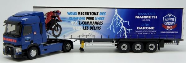 ELI116625 - RENAULT T 4x2 et remorque bachée Tautliner transport Marmeth Alpine Snow Bike - 1