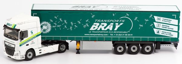 ELI116658 - DAF XF My 2017 Space Cabe 460 4x2 et remorque Tautliner transport Bray - 1