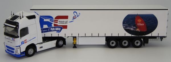 ELI116724 - VOLVO FH4 500 Globetrotter XL 4x2 et remorque bâchée Tautliner Rouillé Coulon 60 ans - 1