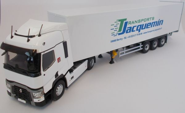ELI116827 - RENAULT T460 4x2 et remorque caisse rigide Transports JACQUEMIN - 1