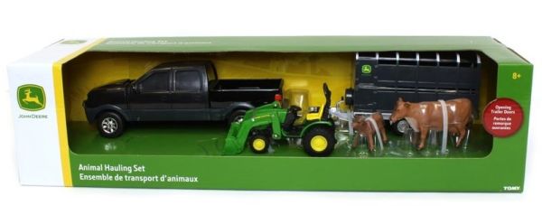 ERT37656 - Pick-up avec bétaillère micro-tracteur JOHN DEERE et 2 Vaches - 1