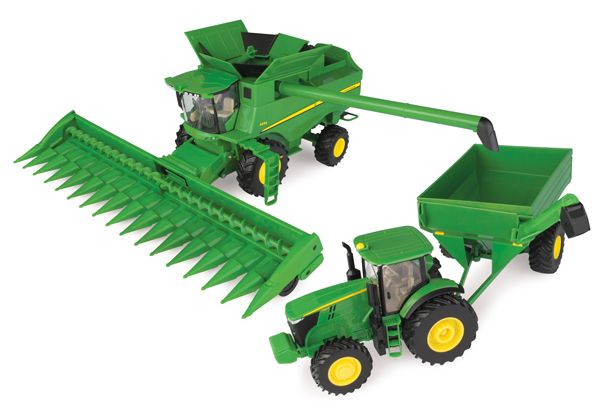 ERT46677 - Moissonneuse JOHN DEERE S690 avec tracteur 7290R et remorque à visse de déchargement - 1