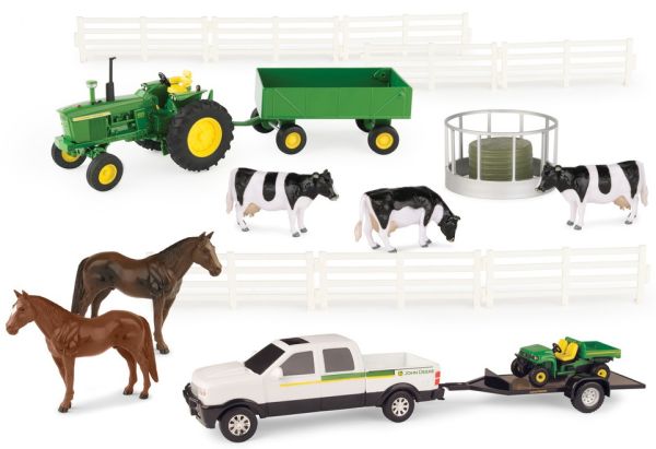 ERT46683 - Coffret de la ferme avec tracteur JOHN DEERE, pick-up accessoires at animaux - 1