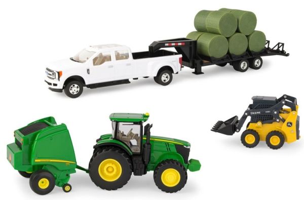 ERT46771 - Ensemble avec JOHN DEERE 7230R et presse 569, 4x4, plateau et mini chargeur 318G - 1