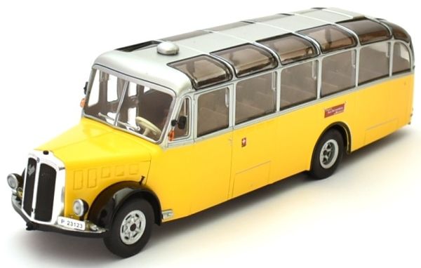 G1255005 - Bus de ligne Suisse SAURER L4C 1959 jaune et gris - 1