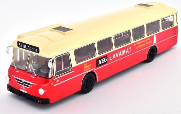 G1255057 - Bus de ligne Autrichien BUSSING Senator 12D 1964 rouge et blanc ligne 51 Bf-Altona - 1