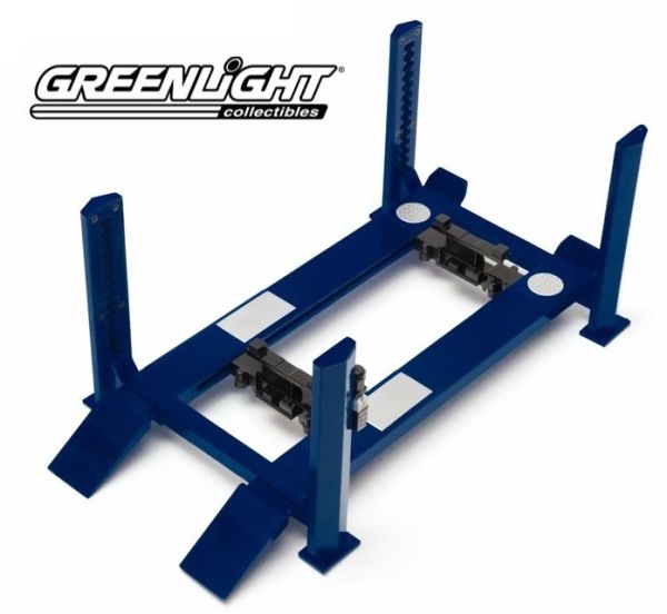 GREEN12884 - Pont élévateur 4 pieds bleu pour véhicule échelle 1/18 à assembler - 1