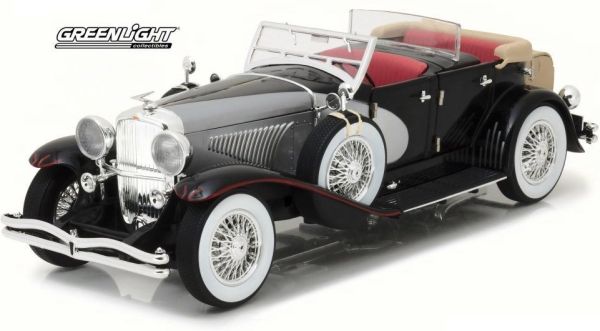 GREEN13504 - DUESENBERG II SJ 1934 cabriolet ouvert noire et gris - 1
