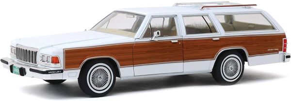 GREEN19067 - MERCURY Grand marquis Colony Park 1989 break familial blanc et bois - 1