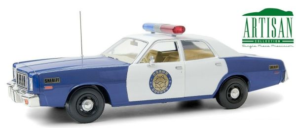 GREEN19096 - PLYMOUTH Fury 1975 Osage County Sheriff bleue et blanche - 1