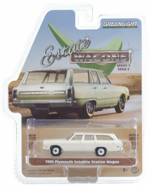 GREEN29990-B - PLYMOUTH Satellite Station Wagon break 1969 blanc vendue sous blister - 1