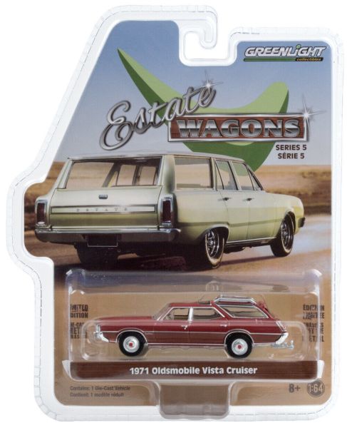 GREEN29990-D - OLDSMOBILE Vista Cruiser break 1971 rouge vendue sous blister - 1