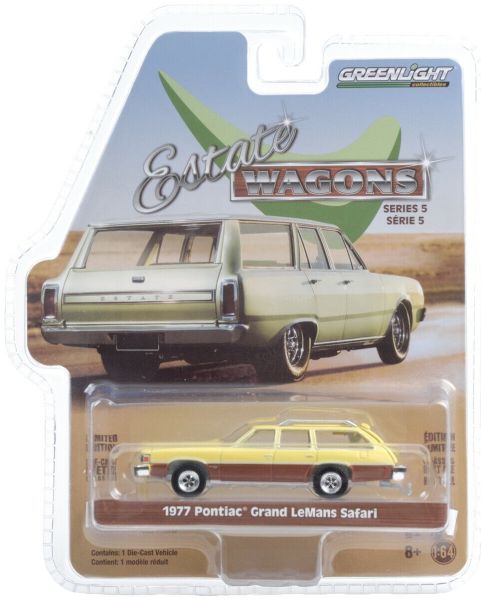 GREEN29990-E - PONTIAC Grand LeMans Safari break 1977 jaune et marron vendue sous blister - 1