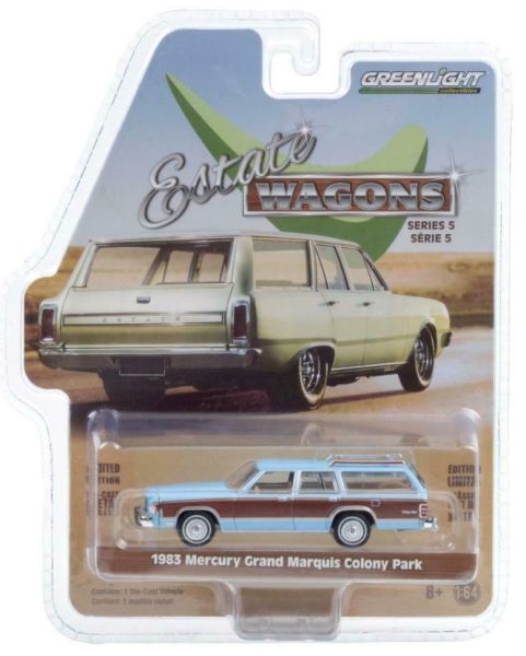 GREEN29990-F - MERCURY Grand Marquis Colony Park break 1983 bleu et marron vendue sous blister - 1