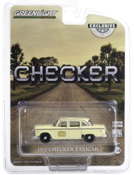 GREEN30182 - CHECKER Taxi Cab 1971 crème vendue sous blister - 1