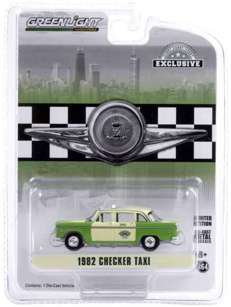 GREEN30208 - CHECKER MOTORS MARATHON A11 1982 taxi vert et crème vendue sous blister - 1