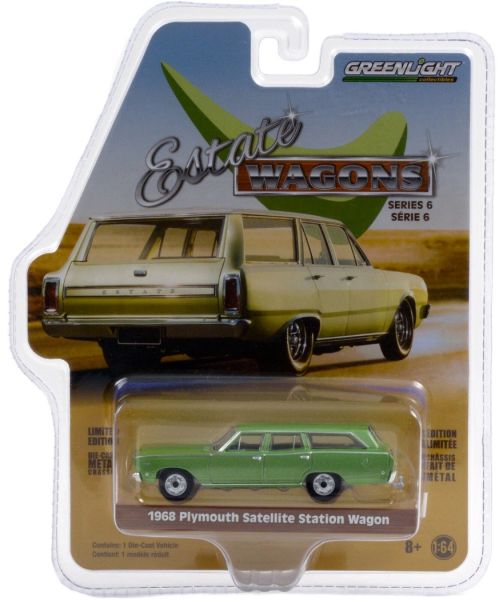 GREEN36010-B - PLYMOUTH Satellite Station Wagon break 1968 verte métallisée série Estate Wagons vendue sous blister - 1