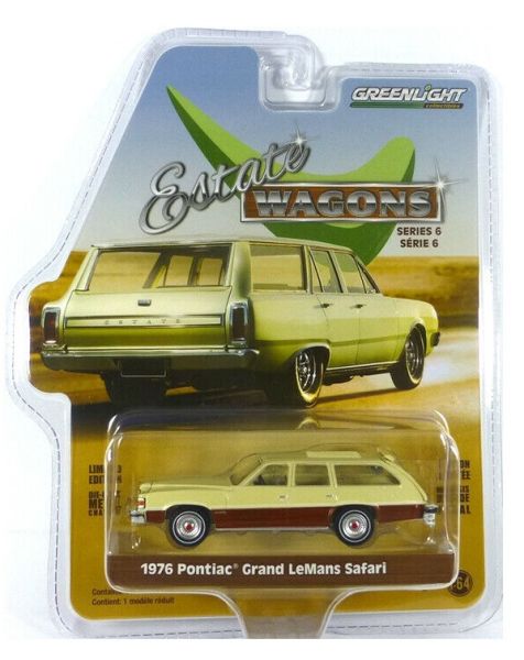 GREEN36010-D - PONTIAC Grand LeMans Safari break 1976 crème et bois série Estate Wagons vendue sous blister - 1