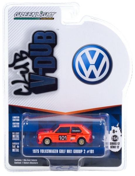GREEN36020-C - VOLKSWAGEN Golf MK1 1975 Group 2 #101 orange Série Club V-Dub vendue sous blister - 1