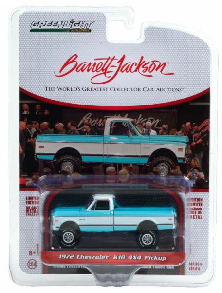 GREEN37220-D - CHEVROLET K10 4x4 pick-up bleu Barrett Jackson vendue sous blister - 1