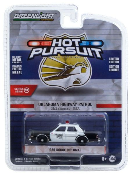 GREEN42950-C - DODGE Diplomat 1985 police américaine Oklaoma Higway Patrol Série The Hot Poursuit vendue sous blister - 1