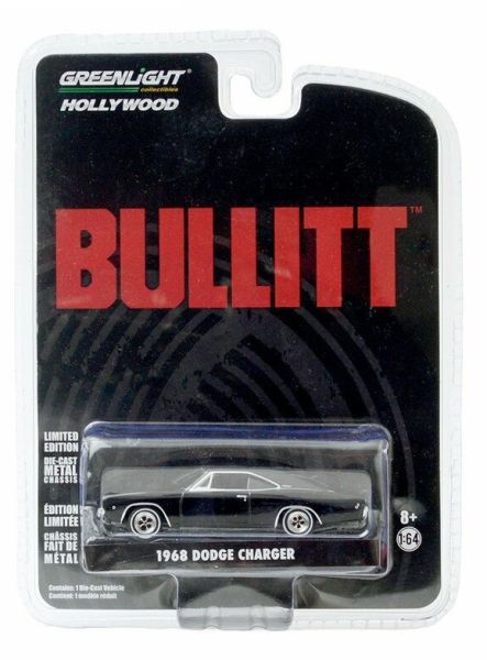 GREEN44741 - DODGE Charger noire 1968 de Steve McQueen du film Bullit vendue sous blister - 1