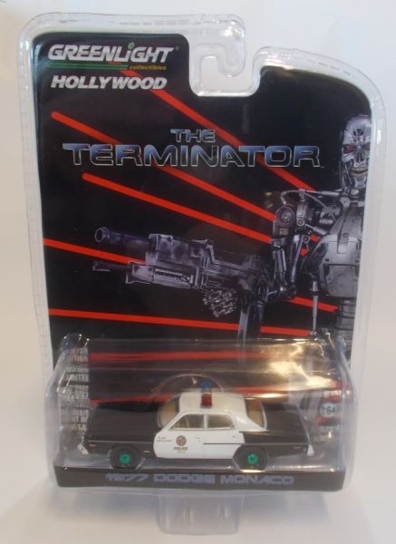 GREEN44790-CVERTE - DODGE Monaco Metropolitan Police 1977 du film Terminator 1984 Version Green Metal vendue sous blister - 1