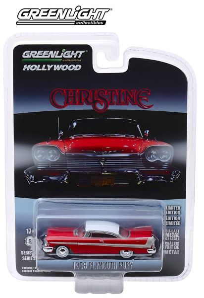 GREEN44830-C - PLYMOUTH Fury 1958 rouge toit blanc du film Christine vendue sous blister - 1