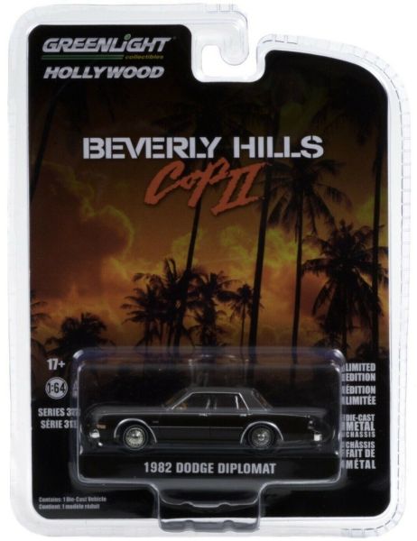 GREEN44910-B - DODGE Diplomat 1982 marron foncé toit gris Beverly Hills Cop II vendue sous blister - 1