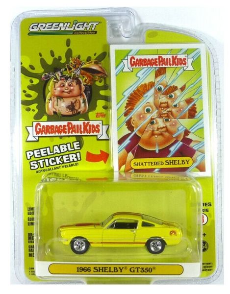 GREEN54050-D - FORD Shelby GT 350 1966 jaune série Garbage Pail kids vendue sous blister - 1